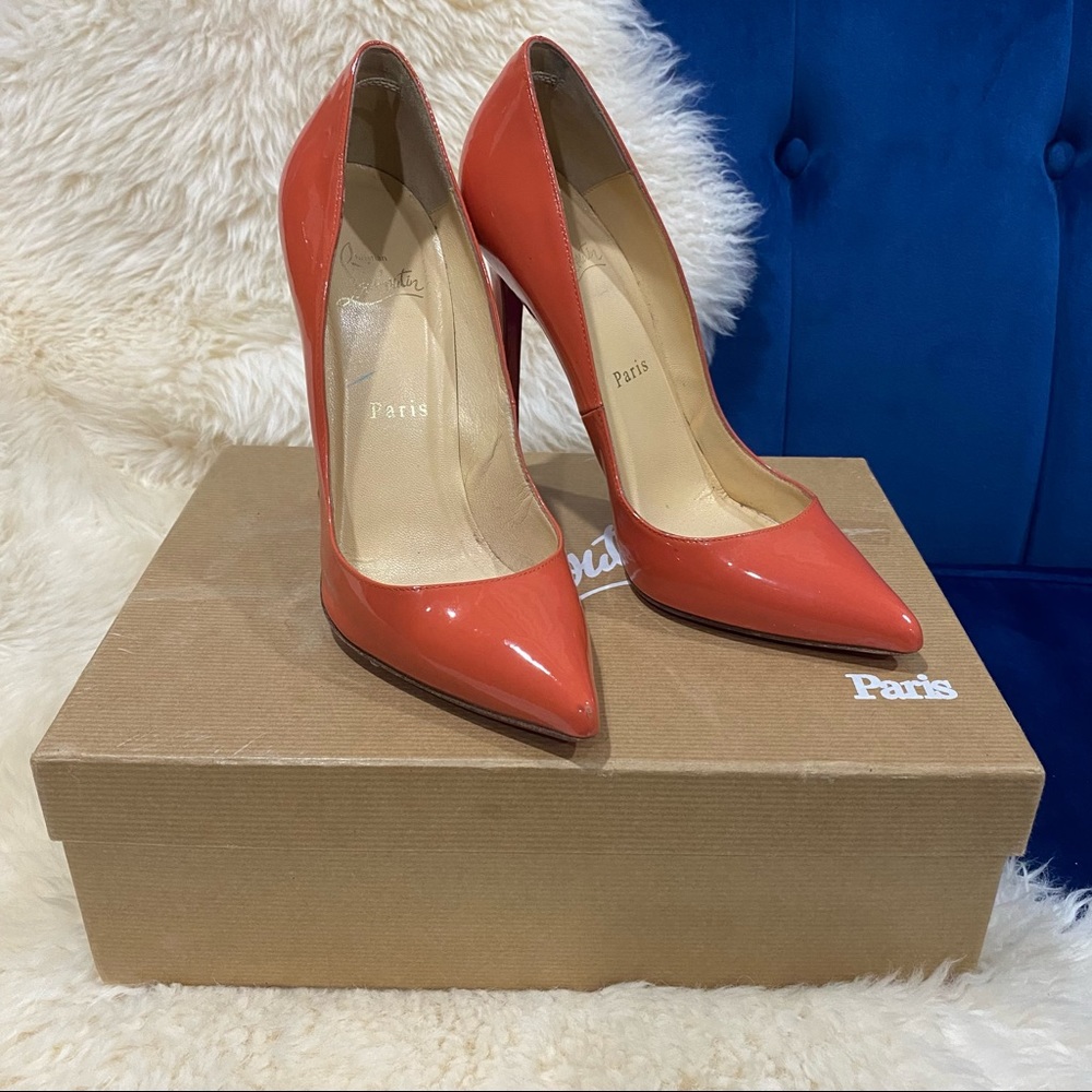 ❤️SOLD❤️Christian Louboutin Coral Pigalle patent - Picture 1 of 7